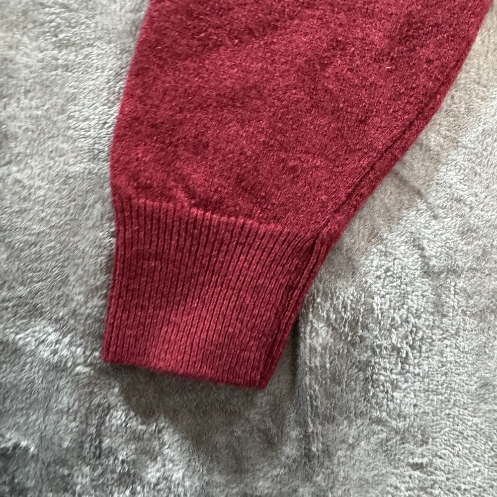 Vintage Jacques de Loux 100% Cashmere Sweater Red V Neck NWT Womens L Mens S USA - Picture 9 of 16